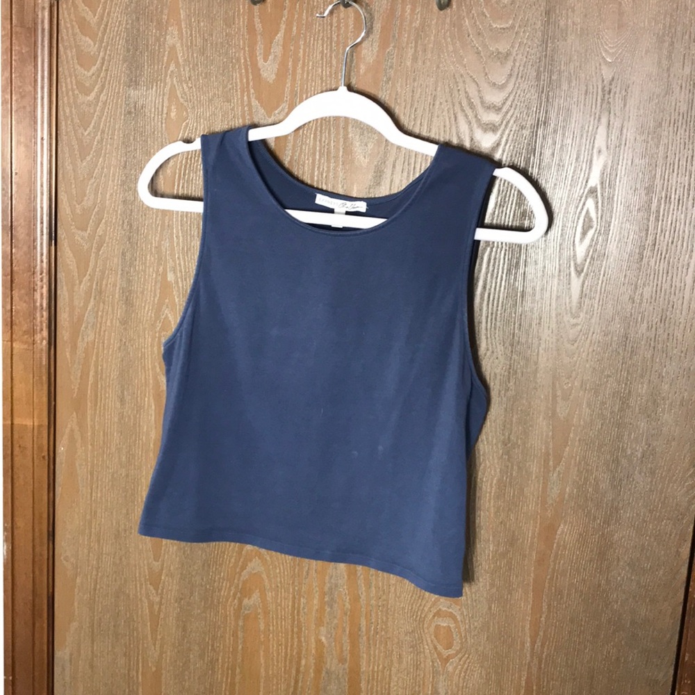 Navy crop tank